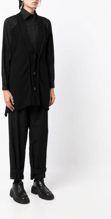 Yohji Yamamoto Blouse met vest-effect Zwart