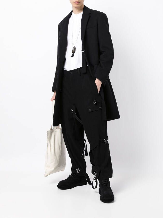 Yohji Yamamoto Broek met bretels Zwart