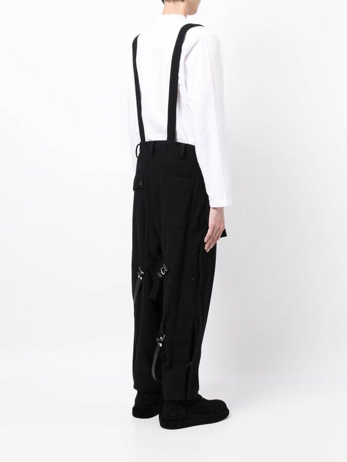 Yohji Yamamoto Broek met bretels Zwart