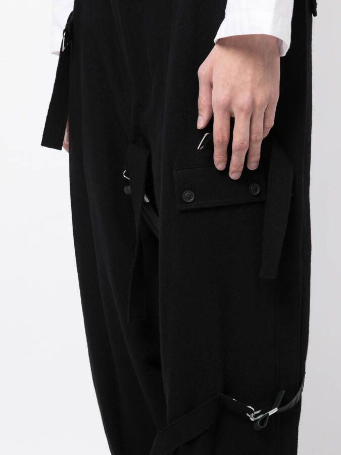 Yohji Yamamoto Broek met bretels Zwart