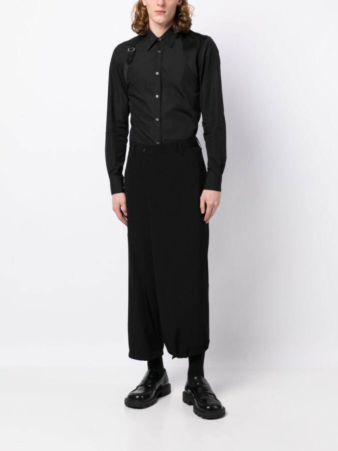 Yohji Yamamoto Broek met toelopende pijpen Zwart