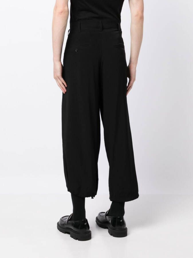 Yohji Yamamoto Broek met toelopende pijpen Zwart