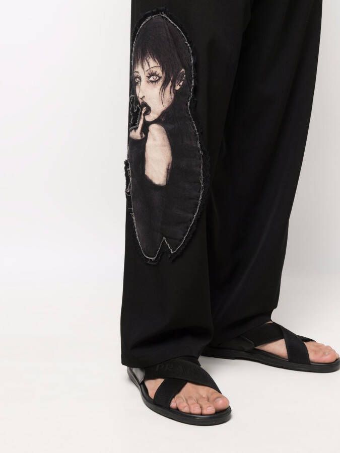 Yohji Yamamoto Broek met trekkoord Zwart