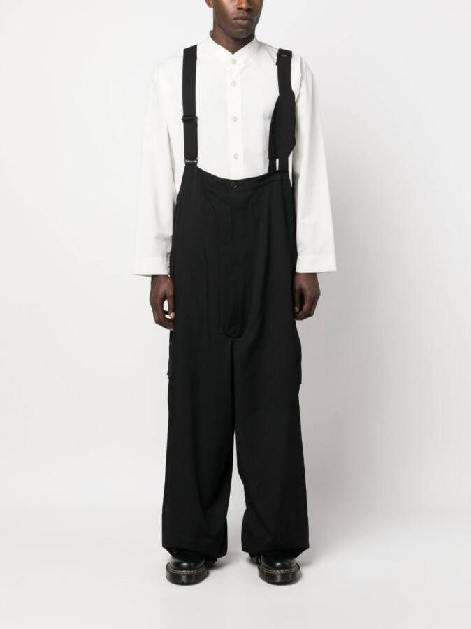 Yohji Yamamoto Broek met verlaagd kruis Zwart