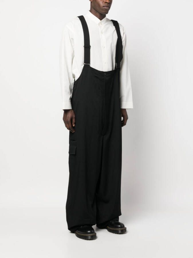 Yohji Yamamoto Broek met verlaagd kruis Zwart