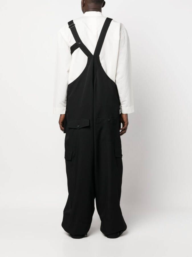Yohji Yamamoto Broek met verlaagd kruis Zwart