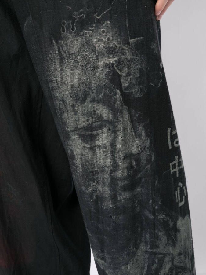 Yohji Yamamoto Broek met wijde pijpen Zwart