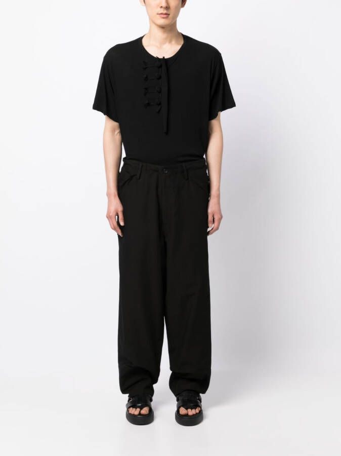 Yohji Yamamoto Broek van katoenmix Zwart