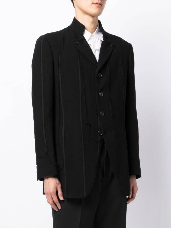Yohji Yamamoto Button-up blazer Zwart