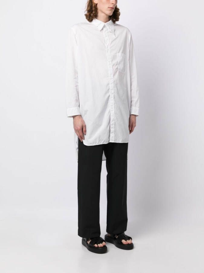 Yohji Yamamoto T-shirt met kraagdetail Wit