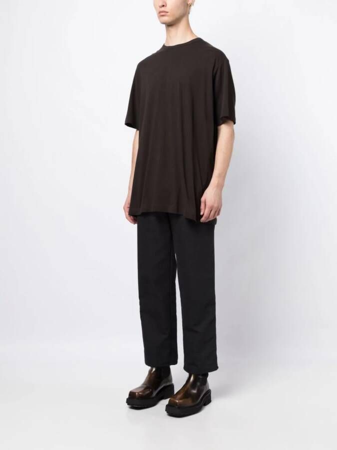 Yohji Yamamoto T-shirt met ronde hals Bruin