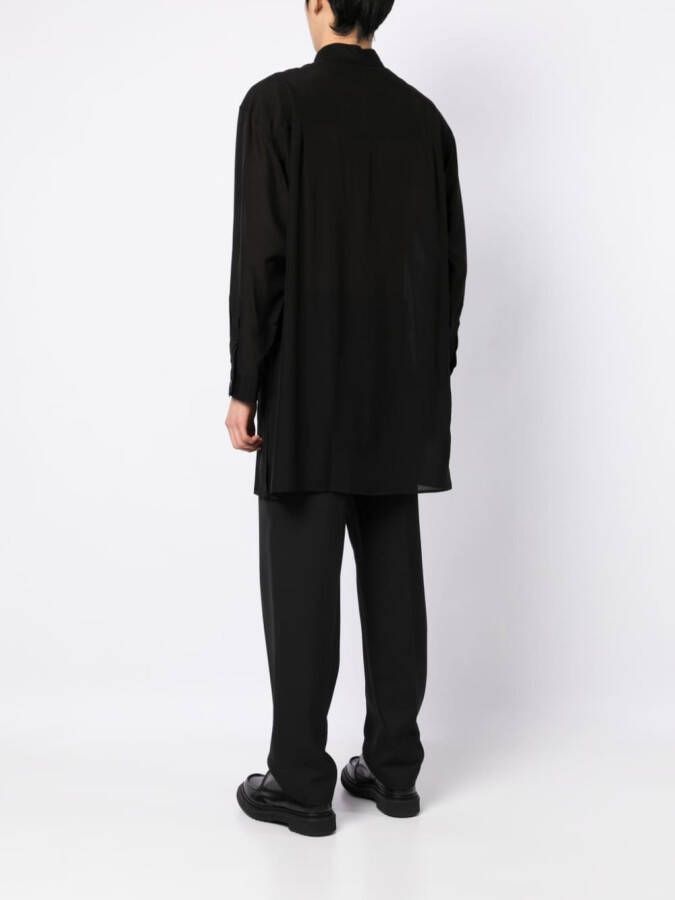 Yohji Yamamoto Doorzichtig overhemd Zwart