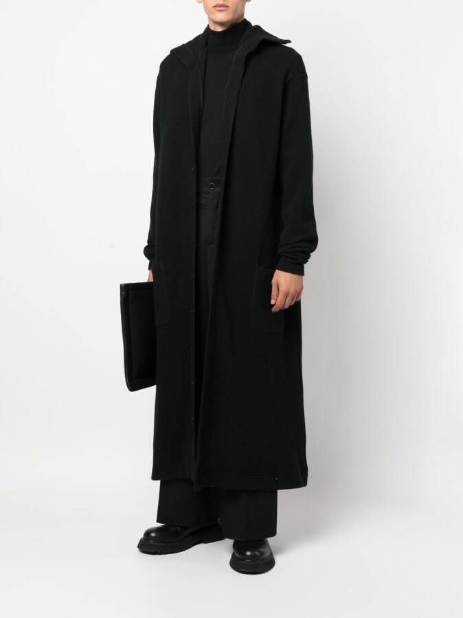 Yohji Yamamoto Fijngebreide jas Zwart