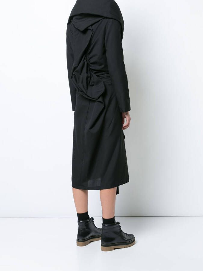 Yohji Yamamoto gathered dress Zwart