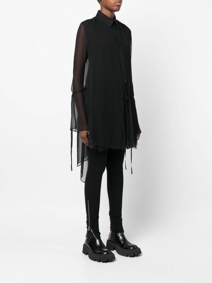 Yohji Yamamoto Gedrapeerde blouse Zwart