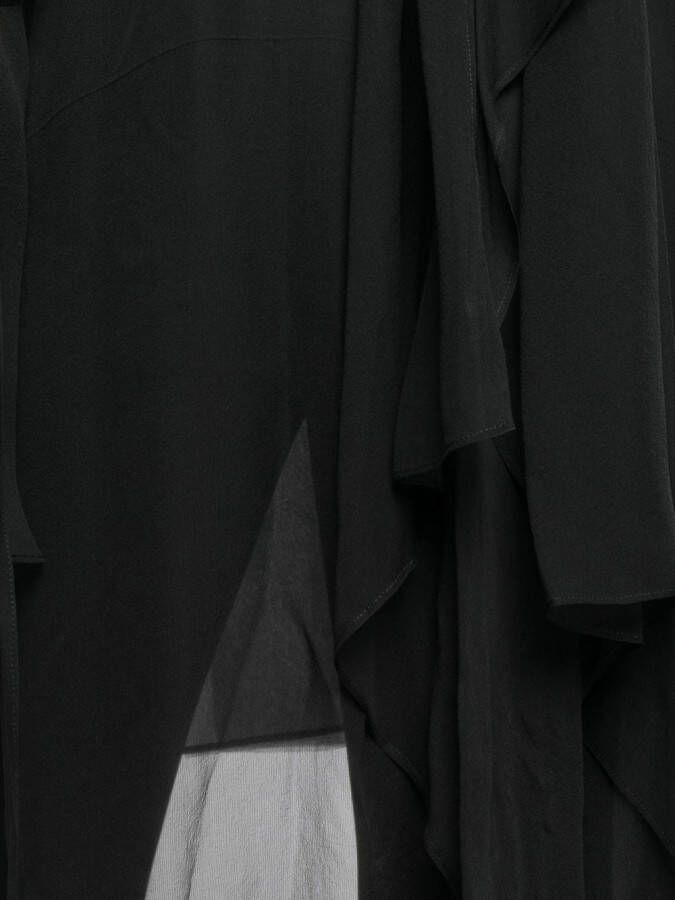Yohji Yamamoto Gedrapeerde blouse Zwart