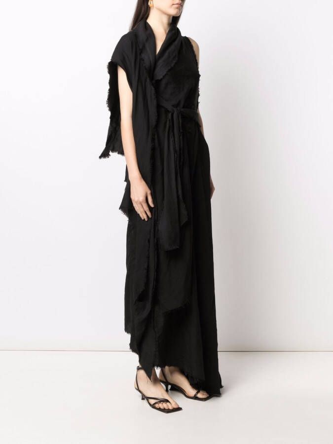 Yohji Yamamoto Gedrapeerde maxi-jurk Zwart