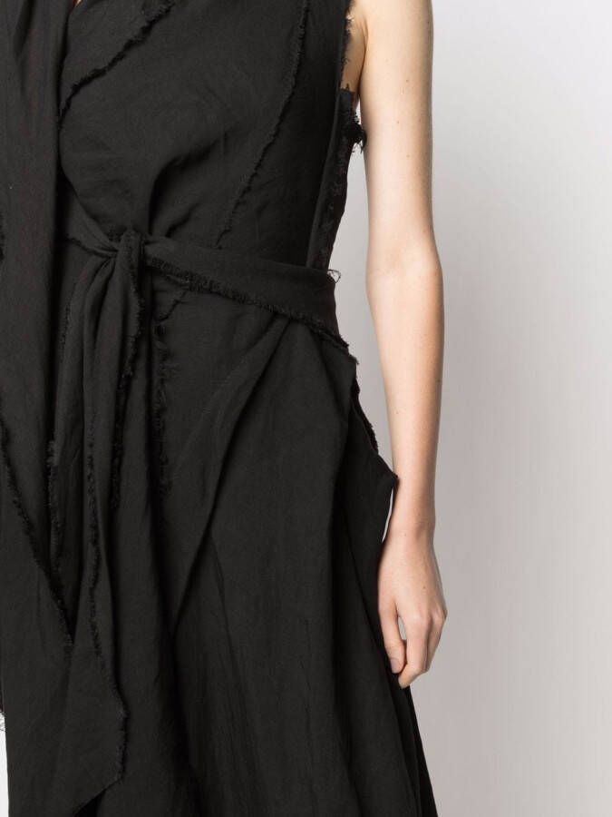 Yohji Yamamoto Gedrapeerde maxi-jurk Zwart