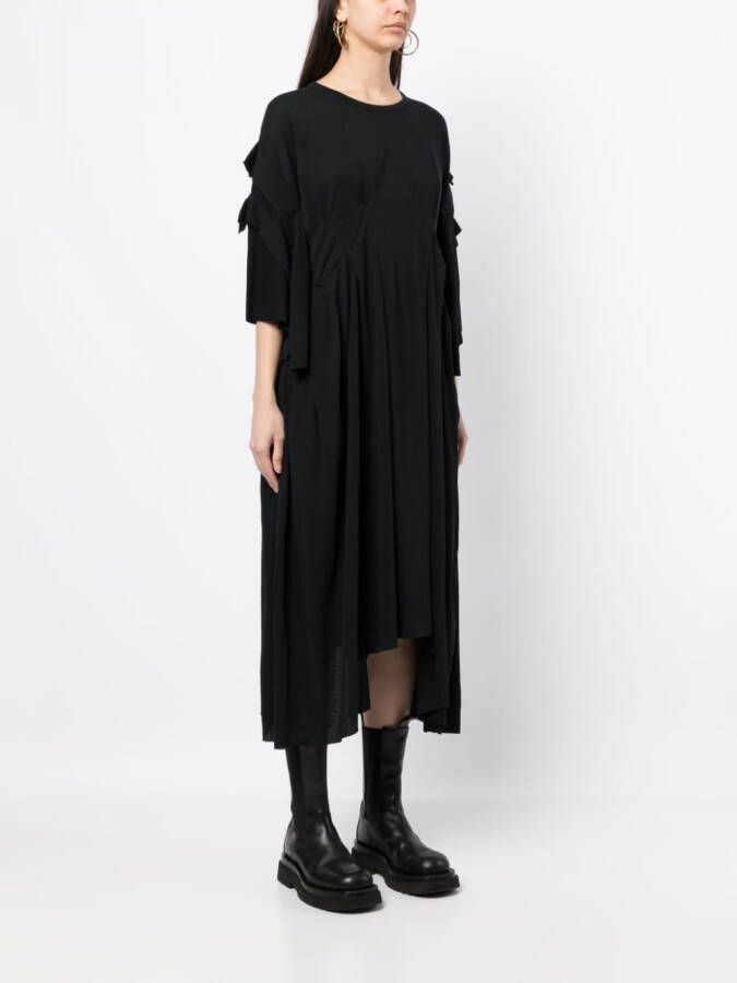 Yohji Yamamoto Gelaagde midi-jurk Zwart