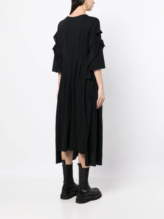 Yohji Yamamoto Gelaagde midi-jurk Zwart