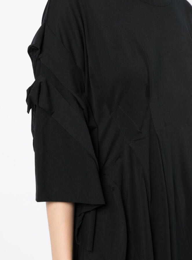 Yohji Yamamoto Gelaagde midi-jurk Zwart