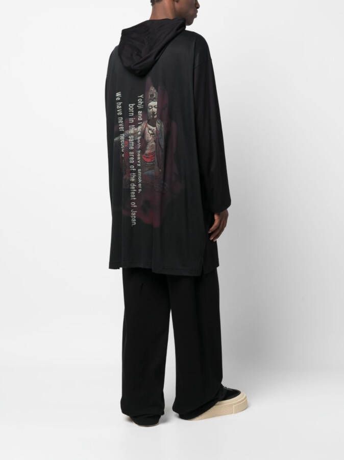 Yohji Yamamoto T-shirt met print Zwart
