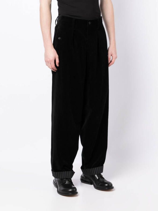 Yohji Yamamoto High waist broek Zwart