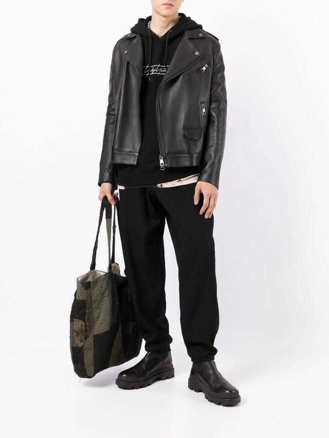 Yohji Yamamoto Hoodie met logoprint Zwart
