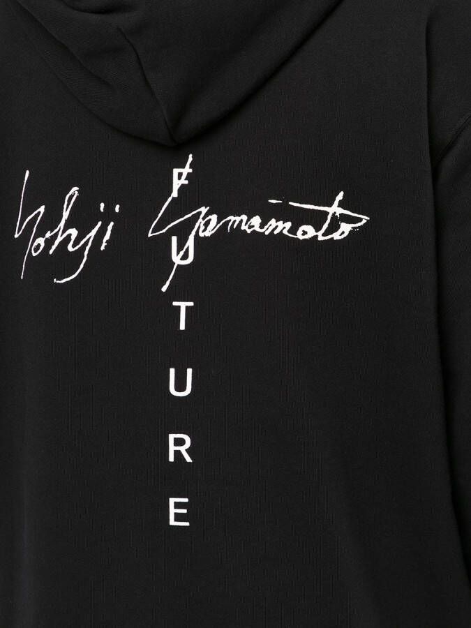 Yohji Yamamoto Hoodie met logoprint Zwart