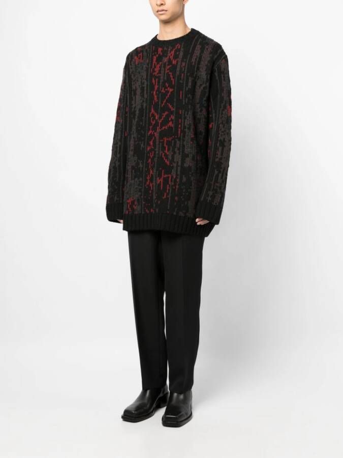 Yohji Yamamoto Intarsia trui Zwart