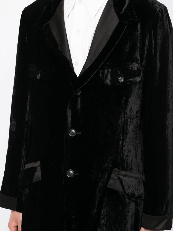 Yohji Yamamoto Jas met enkele rij knopen Zwart