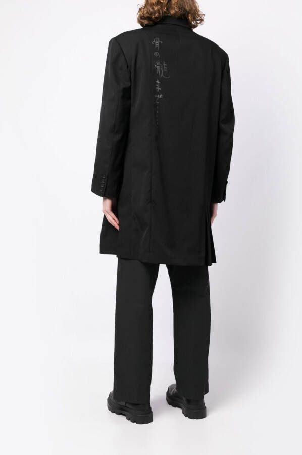 Yohji Yamamoto Jas met gekerfde revers Zwart