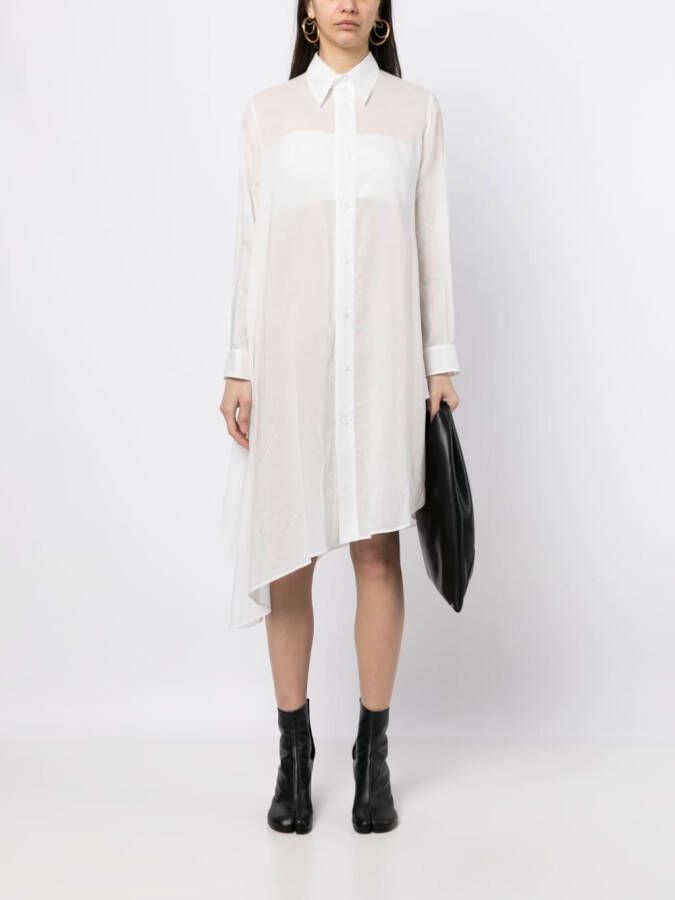 Yohji Yamamoto Jurk met gedrapeerd detail Wit
