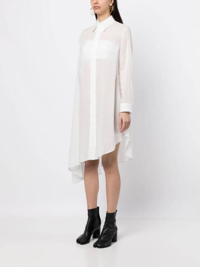 Yohji Yamamoto Jurk met gedrapeerd detail Wit