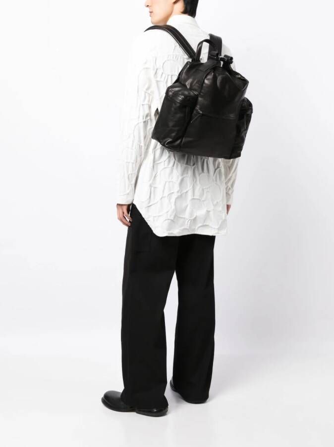 Yohji Yamamoto Leren rugzak Zwart