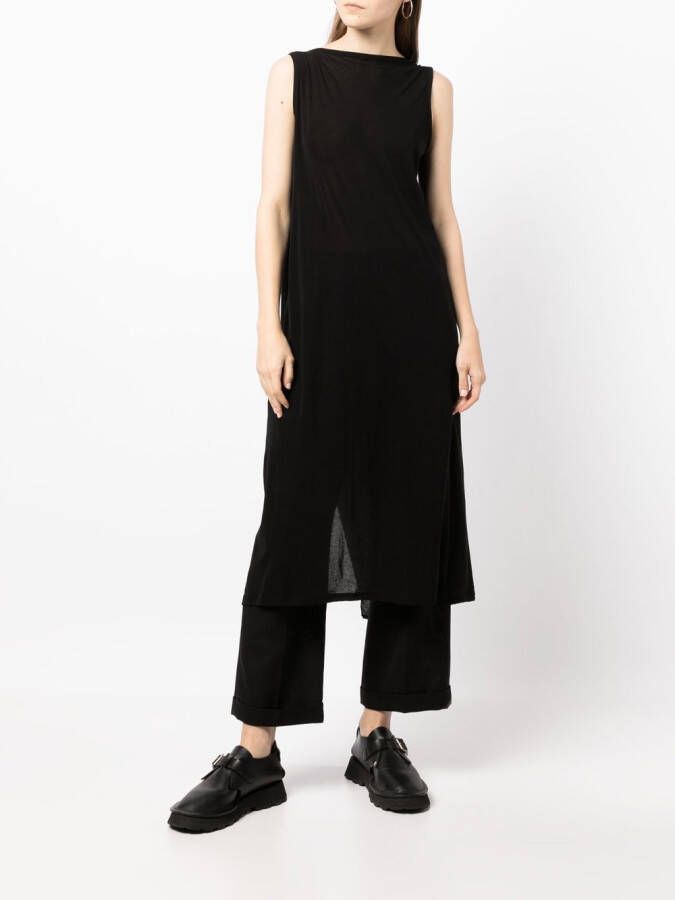 Yohji Yamamoto Mouwloze maxi-jurk Zwart