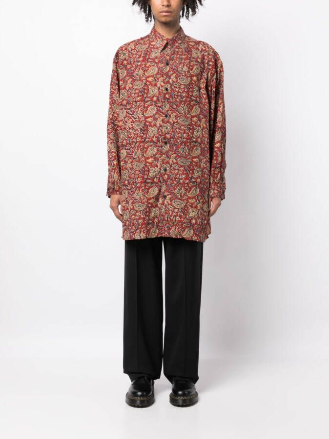Yohji Yamamoto Overhemd met bloemenprint Rood