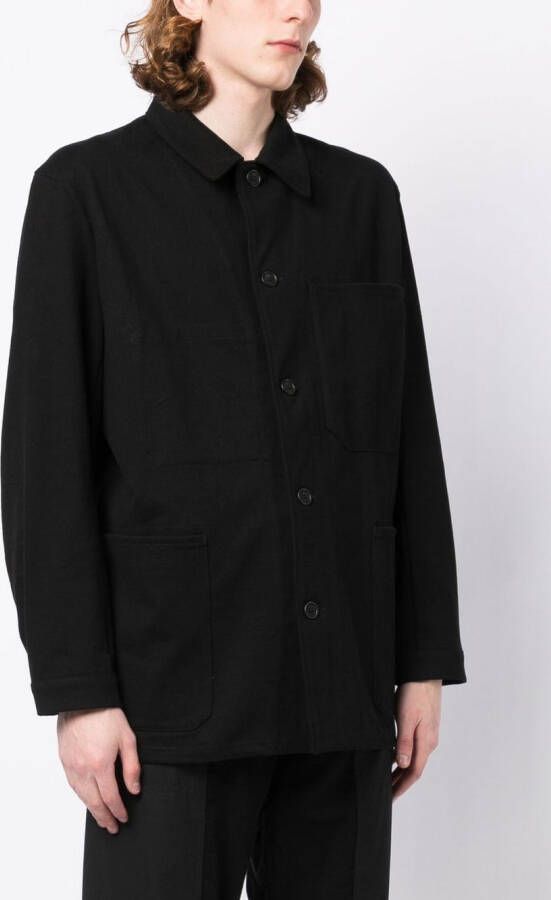 Yohji Yamamoto Overhemd met borstzak Zwart