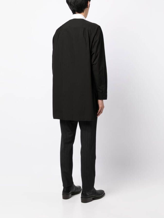Yohji Yamamoto Overhemd met contrasterende kraag Zwart