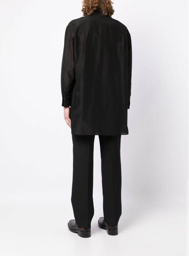 Yohji Yamamoto Overhemd met dubbele kraag Zwart
