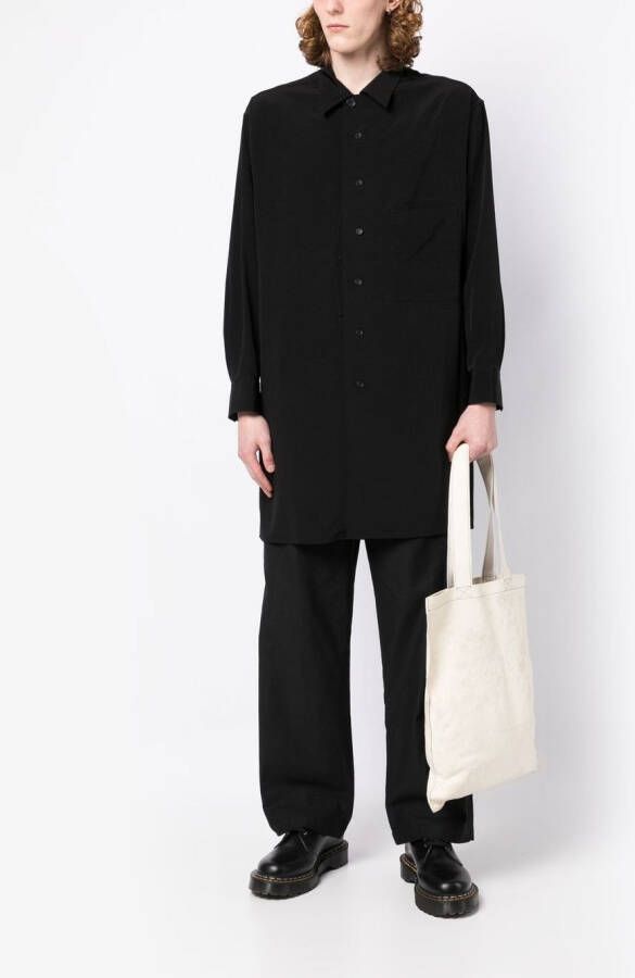 Yohji Yamamoto Overhemd met opgestikte zak Zwart