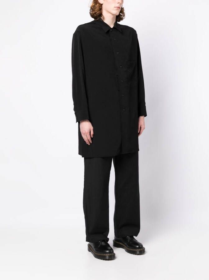 Yohji Yamamoto Overhemd met opgestikte zak Zwart