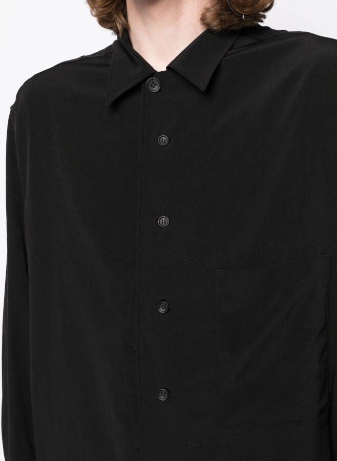 Yohji Yamamoto Overhemd met opgestikte zak Zwart
