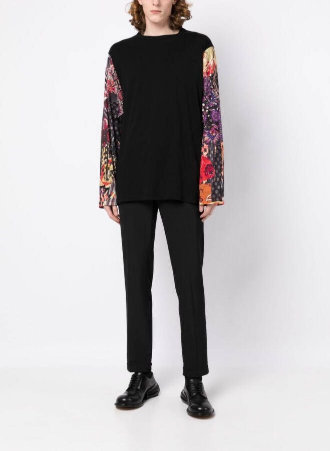 Yohji Yamamoto Overhemd met patchwork Zwart