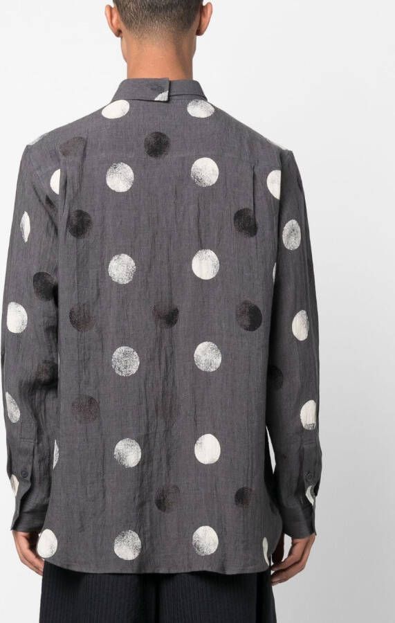 Yohji Yamamoto Overhemd met stippen Grijs