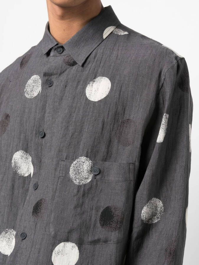 Yohji Yamamoto Overhemd met stippen Grijs