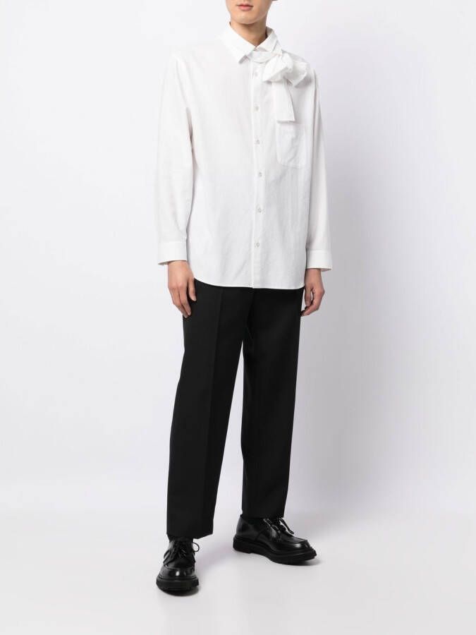 Yohji Yamamoto Overhemd met strik Wit