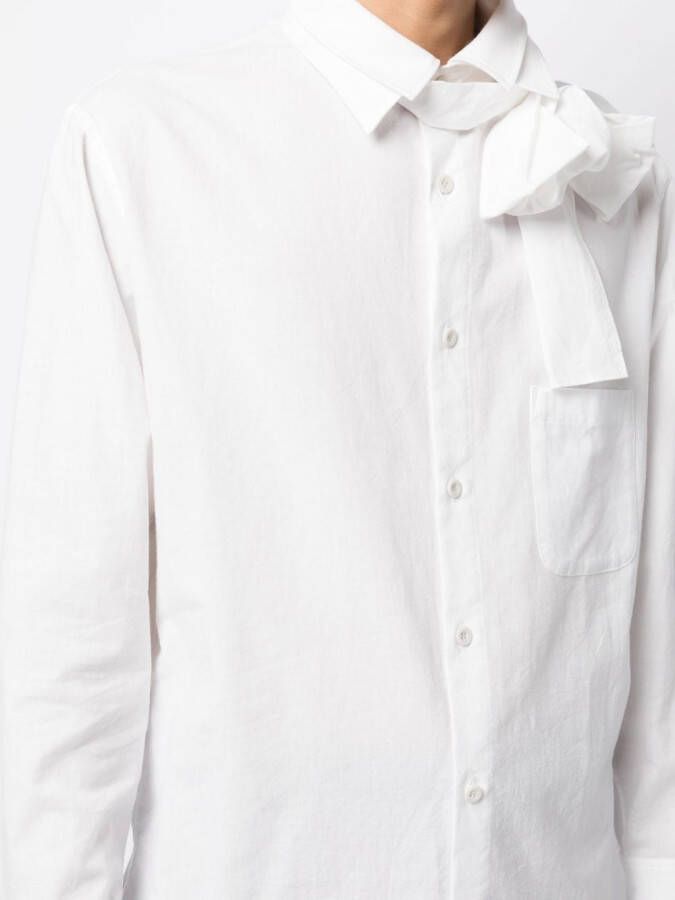Yohji Yamamoto Overhemd met strik Wit