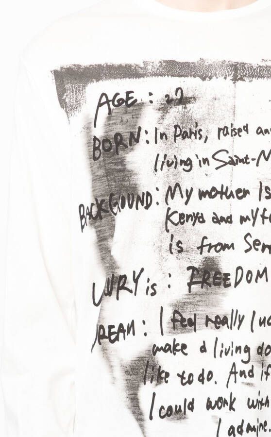 Yohji Yamamoto T-shirt met lange mouwen Wit
