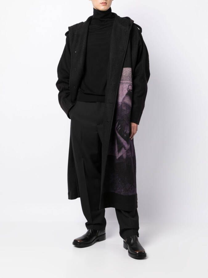 Yohji Yamamoto Regenjas met capuchon Zwart